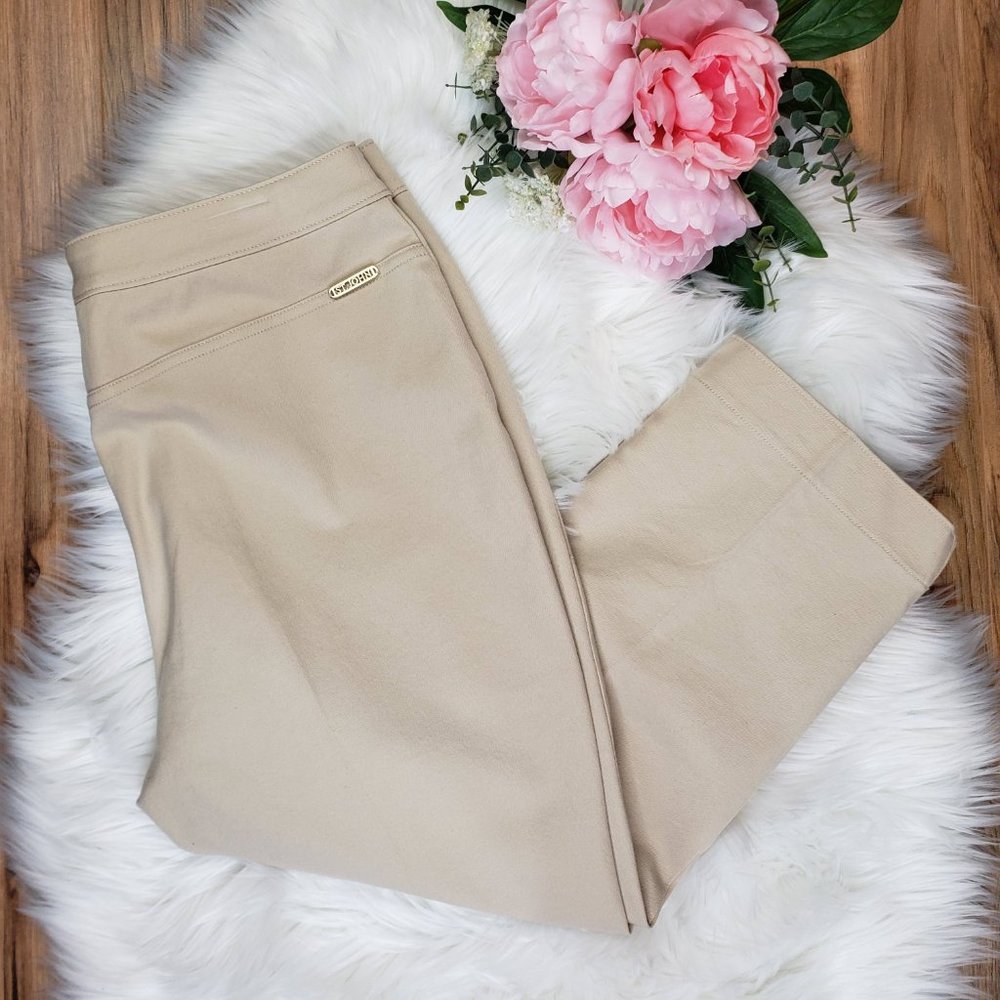 St John Stretch Capri Pants Stone Khaki